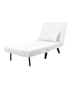 POLTRONA LETTO "QUEEN" IN TESSUTO BIANCO, 77x77X85 CM